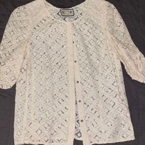 Anthropologie Lace Snap Cardigan/jacket